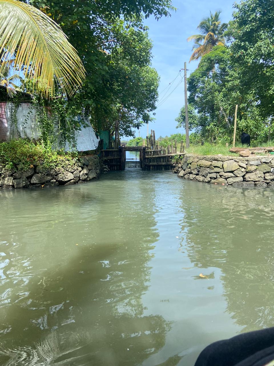 Sluice gates in the Vembanad Kol Wetland Complex, Kerala, India